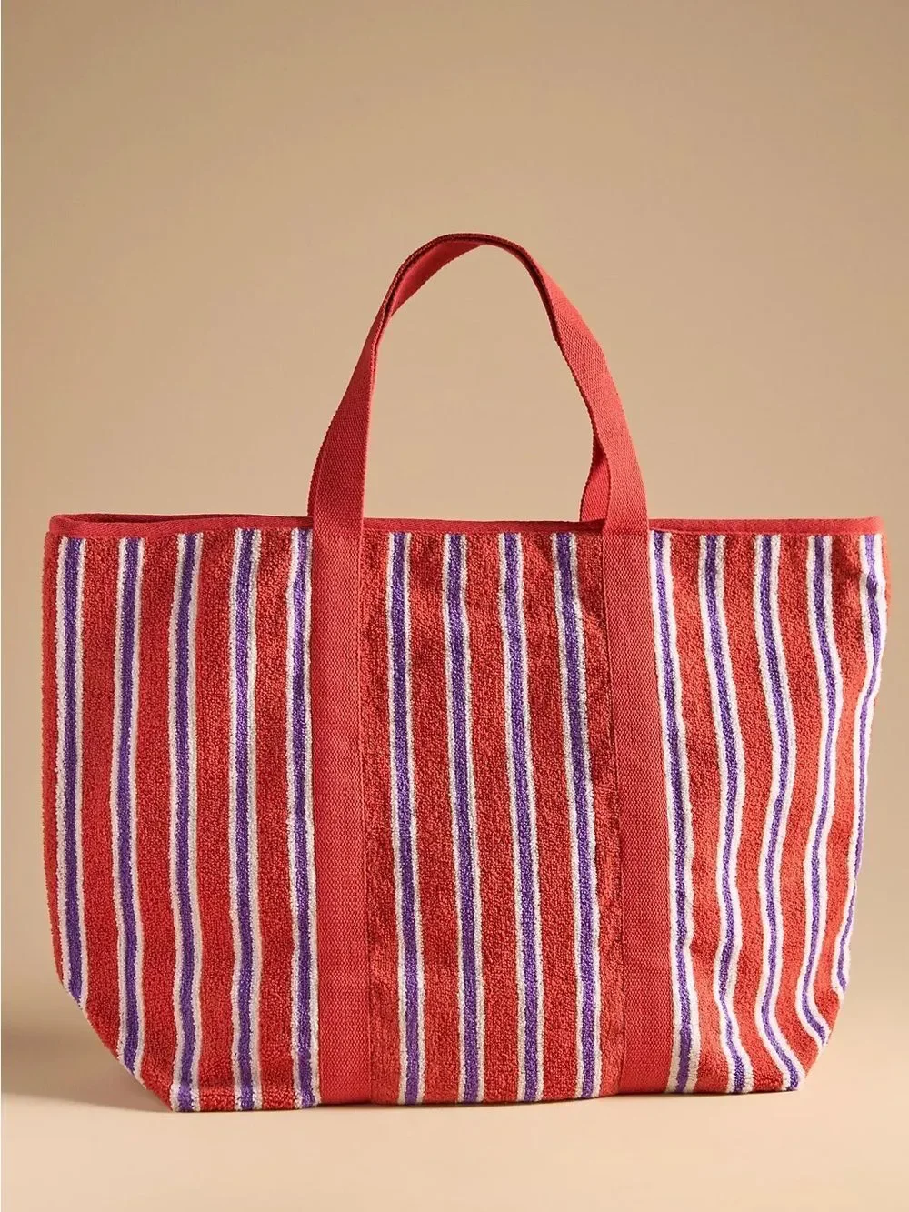 New Anthropologie Striped Terry Summer Tote One Size